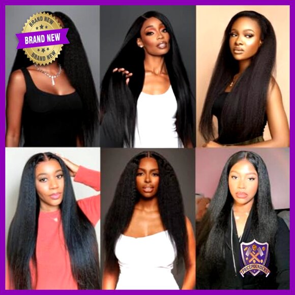 3 Bundles 16 Inch Kinky Straight Human Hair Extensions Silky Soft main image 4